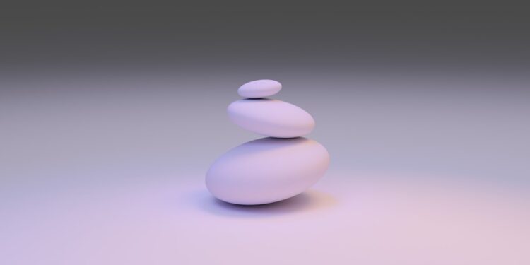 3d illustration of abstract stone balancing which can be useful for spirituality website/blog or you can use this anywhere you want.