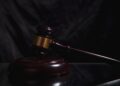 gavel in the dark background. law concept