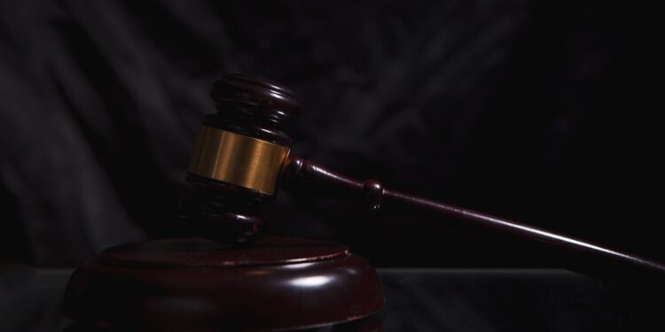 gavel in the dark background. law concept